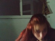 My neighbor is very afraid of a thunderstorm, I distract her with a dick. 14/16