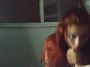 My neighbor is very afraid of a thunderstorm, I distract her with a dick. 15/16