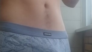  Guy Smokes With A Standing Cock In Panties