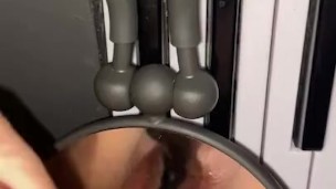 Trans boy fucks wet pussy with black vibrator