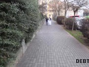 DEBT4k Curly blonde is enjoying sex while cuckold groom is watching 2/16