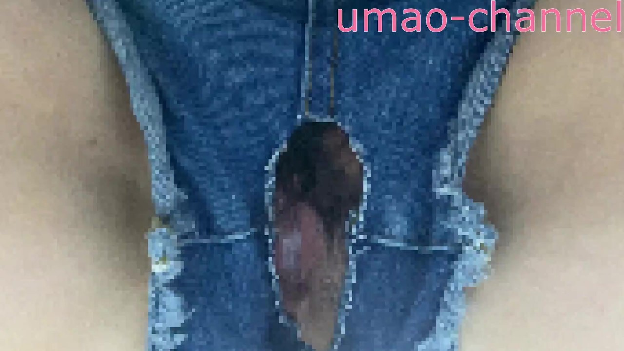  Back cum shot with denim shorts