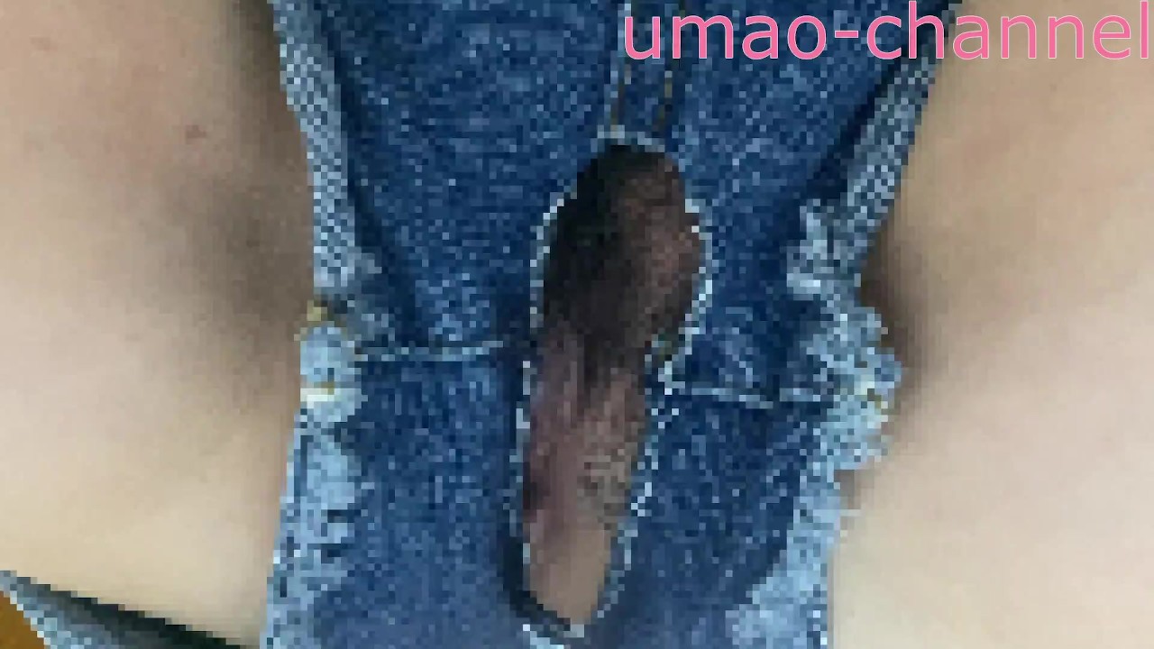  Back cum shot with denim shorts