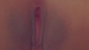 Close up teen asshole stretching 