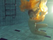 Nastya strips her clothes and shows naked hot body in the pool 8/16