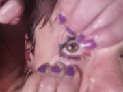 2 eye whores desperately wants their open eyes covered in cum and piss