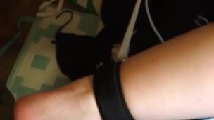 Naughty step daughter tied up- hidden from Wife