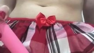 Teen studying at daddy’s home after school 