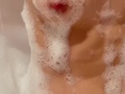 Bath play with a suck and fuck