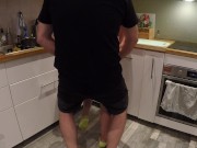 The neighbor came over for a quick fuck, he liked my socks and he came over my ass too fast