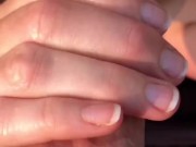 Outdoor Pussy Rub& Blowjob, wife strips down to her Nike Shoes, sucks cock& gets a Mouthful of Cum
