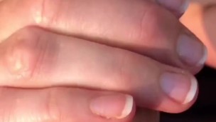 Outdoor Pussy Rub & Blowjob, wife strips down to her Nike Shoes, sucks cock & gets a Mouthful of Cum
