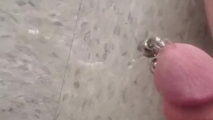 Pissing on public tile