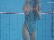 Anna Netrebko swims underwater in swimming pool purely naked 5/16