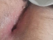 Caged Sissy Slut playing with her plug 
