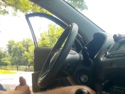 Caught ginger bear playing with cock in public