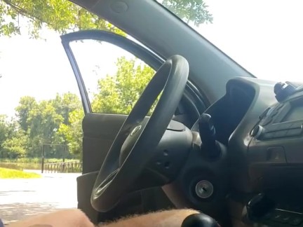 Caught ginger bear playing with cock in public