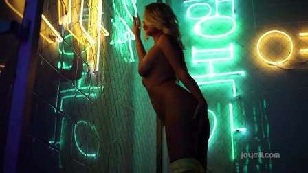Sexy Milf Stripteases under Neon lights