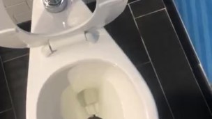 I can’t believe I jacked off in another hotel public bathroom! I hope no one heard anythin
