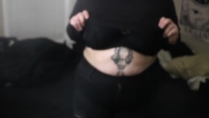 Big titty goth gf strip tease 