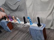 Skinny Babe Riding all Her Dildos from Small to Big till Big Orgasm 2/16