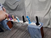 Skinny Babe Riding all Her Dildos from Small to Big till Big Orgasm 3/16