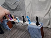 Skinny Babe Riding all Her Dildos from Small to Big till Big Orgasm 4/16