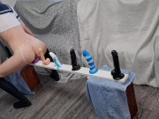 Skinny Babe Riding all Her Dildos from Small to Big till Big Orgasm 6/16