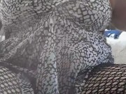 Part one unglitched, Arab BBW smokes in ripped legging 3/16