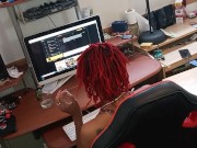 Fucking in the office on a small table. Big booty freak  1/16