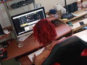 Fucking in the office on a small table. Big booty freak  2/16