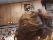 Hard fuck in the kitchen BBW with her lover 14/16