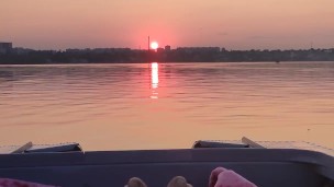 In wonderful weather, a magical sunset