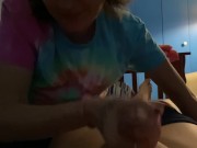 Sucking dick while the family is over