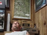 Jerking off alone during lunch in the break room at work
