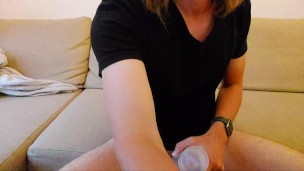 Played with myself and fleshlight until I made a mess on the floor