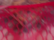 Hot milf in sexy red body stocking