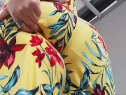 FlashingBig jugs & ass while smoking in public