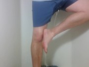 Almost didn't make it peeing in the shower 13/16