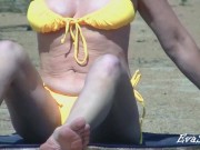 Mom undresses on the beach thinking that no one sees her 4/16