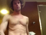 Horny Cowboy Steam Shower Cum