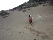 38dd tits teen slut walks naked on beach