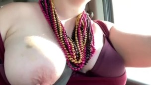 Tit Play while Driving and Public Orgasm - OFC12