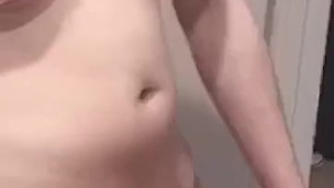 Trans Anairb is just woke up straight to toilet and pull herself and cum before she taking a shower
