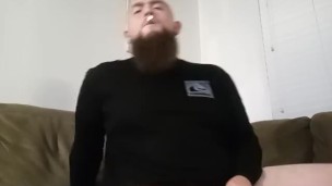 Dad stroking his cock