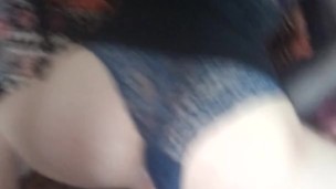 amateur sissy lola, bent over, fingered and fucked hard through her panties (very wet noises)