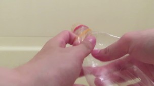 I tried to put a condom on a plastic bottle, but it failed.