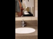 Hairy ginger out in public pulling that cock around str8 guys