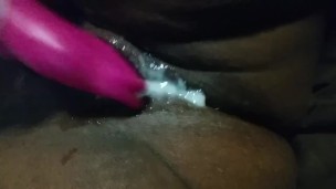 Playing with my pink toy