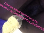 Filling up bottle with a lot of piss with sexy pussy